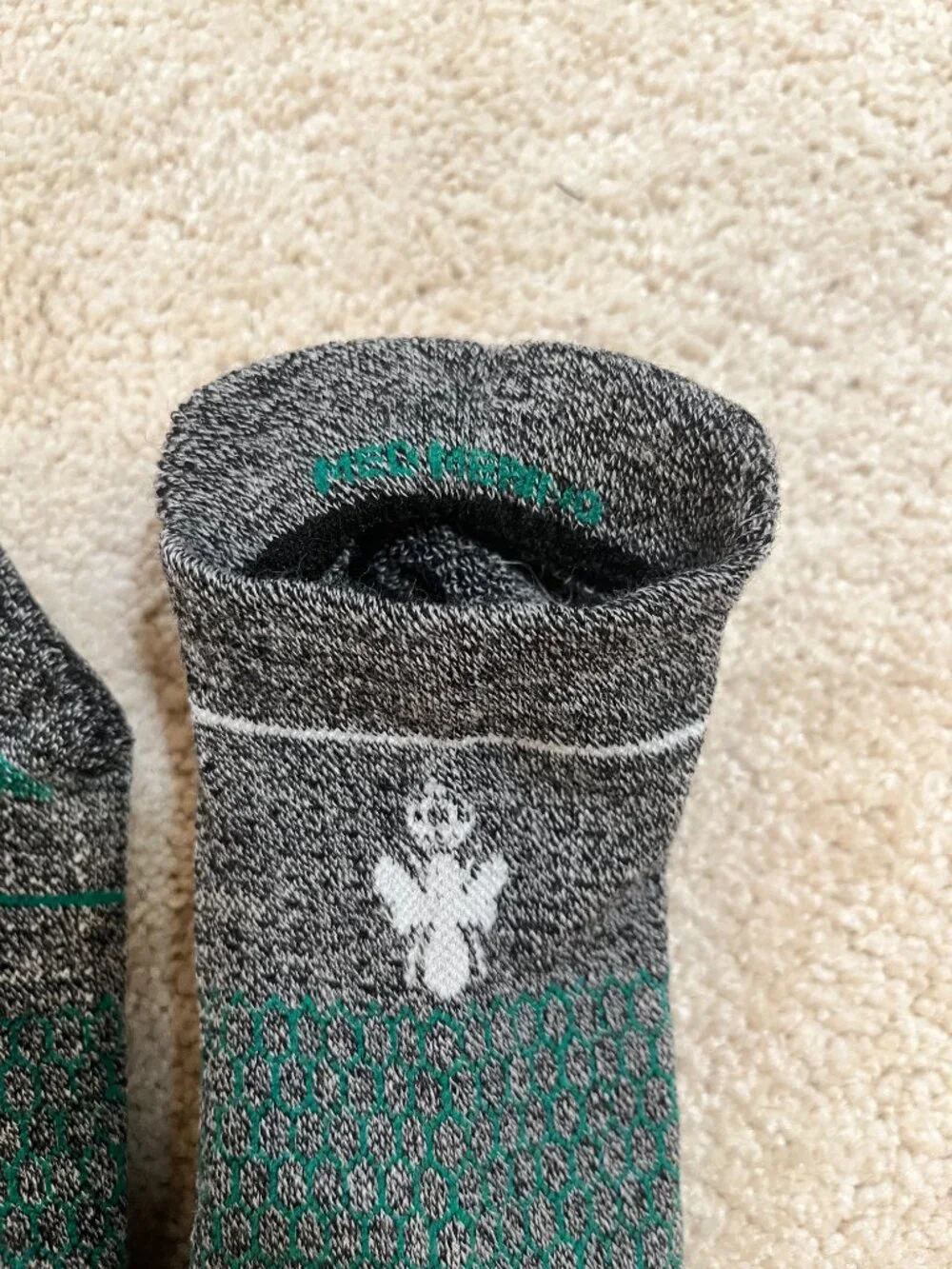 New 3 Pairs Bombas Merino Wool Hex Tec Golf Ankle Socks Med Green Grey Cushion